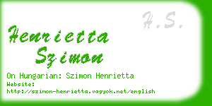 henrietta szimon business card
